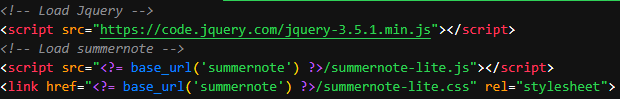 Install Summernote Without Bootstrap